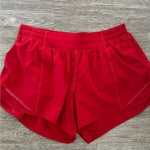 Red lululemon shorts